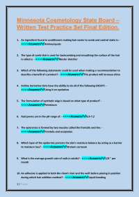 Minnesota Cosmetology State Board Exam Practice Questions