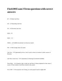 Financial Terms and Capital Budgeting: NPV, IRR, and Cash Flow Analysis