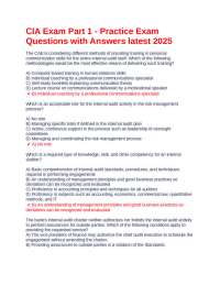 CIA Exam Part 1 Practice Questions (2025) | Exams Social Sciences