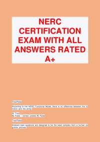 NERC Certification Exam Questions and Answers: Power System Operation