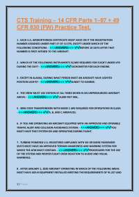 14 CFR Parts 1-97 & 49 CFR 830 Practice Test: Aviation Regulations