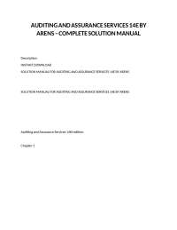 Auditing and assurance services 14e by arens complete solution manual docx.docx