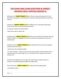 CPH EXAM FINAL EXAM QUESTIONS & CORRECT  ANSWERS (WELL VERIFIED) GRADED A+