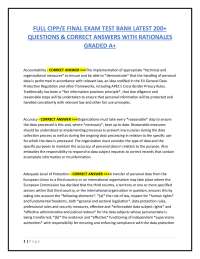 FULL CIPP/E FINAL EXAM TEST BANK LATEST 200+  QUESTIONS & CORRECT ANSWERS WITH RATIONALES