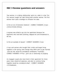 RBC 3 Review questions and answers
