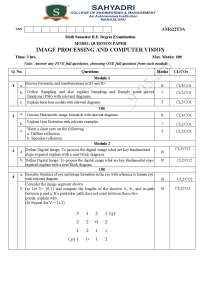 Image Processing and Computer Vision: Model Question Paper