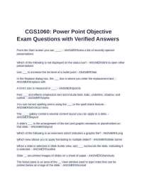 CGS1060 Power Point Objective Exam Questions with V