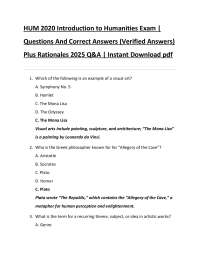 HUM 2020 Introduction to Humanities Exam |  Questions And Correct Answers (Verified Answer
