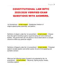 CONSTITUTIONAL LAW MPTC  2025/2026 VERIFIED EXAM  QUESTIONS WITH ANSWERS