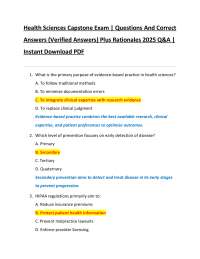 Health Sciences Capstone Exam | Questions And Correct  Answers (Verified Answers) Plus Rat