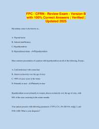 FPC / CFRN - Review Exam - Version B with 100% Correct Answers | Verified | Updated 2025