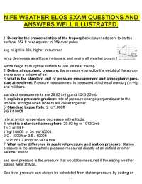 NIFE WEATHER ELOS EXAM QUESTIONS AND ANSWERS WELL ILLUSTRATED.