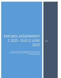 MIP2601 Assignment 2 2025 - DUE12 June 2025