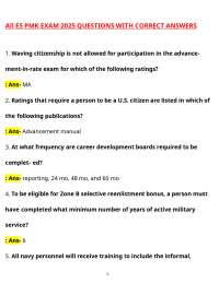 All E5 PMK EXAM 2025 QUESTIONS WITH CORRECT ANSWERS