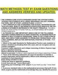 MATH METHODS TEST #1 EXAM QUESTIONS AND ANSWERS WELL ILLUSTRATED.