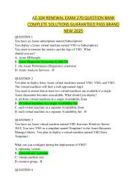 AZ-104 RENEWAL EXAM 270 QUESTION BANK  COMPLETE SOLUTIONS GUARANTEED PASS BRAND  NEW 2025