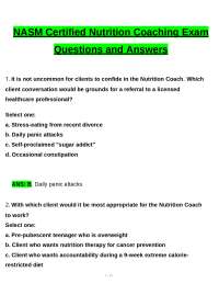 NASM Certified Nutrition Coaching Exam
