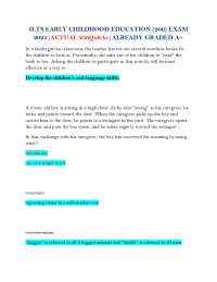 ILTS EARLY CHILDHOOD EDUCATION (206) EXAM 2025|ACTUAL 250Qs&As|ALREADY GRADED A+