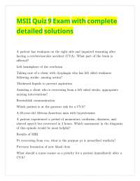 MSII Quiz 9 Exam with complete detailed solutions