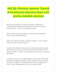 MS2 Q6- Pituitary, Adrenal, Thyroid & Parathyroid Disorders Exam with precise answers