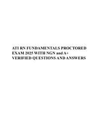 ATI RN FUNDAMENTALS PROCTORED EXAM 2025 WITH NGN and A