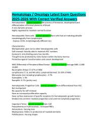 Hematology / Oncology Latest Exam Questions  2025-2026 With Correct Verified Answers