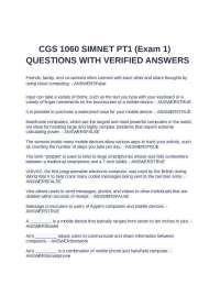 CGS 1060 SIMNET PT1 Questions with Verified Answers