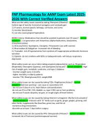 FNP Pharmacology for AANP Exam Latest 2025 2026 With Correct Verified Answers
