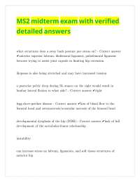 MS2 midterm exam with verified detailed answers