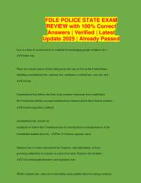 FDLE POLICE STATE EXAM REVIEW with 100% Correct Answers | Verified | Latest Update 2025 |