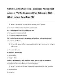 Criminal Justice Capstone | Questions And Correct  Answers (Verified Answers) Plus Rationa