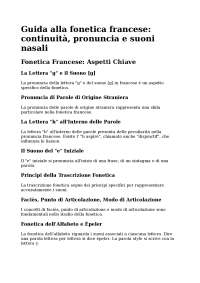 Riassunto, Guida alla Fonetica Francese: Elisione e Pronuncia