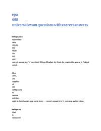 epa 608 universal exam questions with correct answers