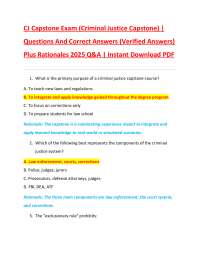 CJ Capstone Exam (Criminal Justice Capstone) |  Questions And Correct Answers (Verified An