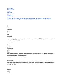 HVAC (Gas Heat) Test Exam Questions With Correct Answers.