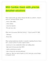 MS2 Cardiac Exam with precise detailed solutions