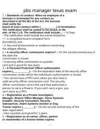 pbs manager texas exam