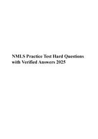 NMLS Practice Test Hard Questions with Verified Answers 2025