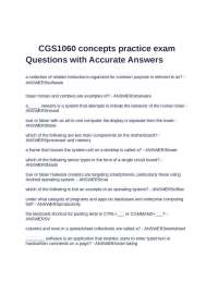 CGS1060 concepts practice exam Questions with Accur
