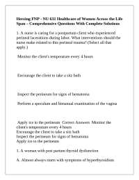 Herzing FNP - NU 631 Healthcare of Women Across the Life Span – Comprehensive Questions Wi