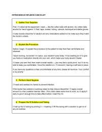 IV CHECKLIST EXPLAINED