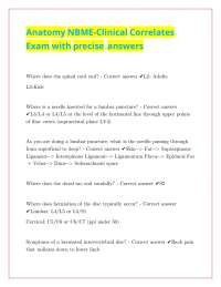 Anatomy NBME-Clinical Correlates Exam with precise detailed answers