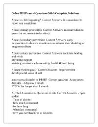 Galen MH Exam 4 Questions With Complete Solutions