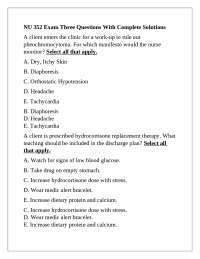 NU 352 Exam Three Questions With Complete Solutions.