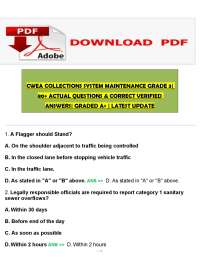 CWEA Grade 3 Collections System Maintenance Exam Questions and Answers