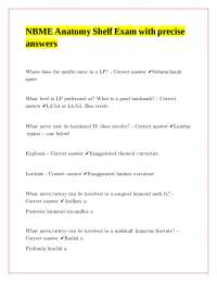 NBME Anatomy Shelf Exam with precise answers