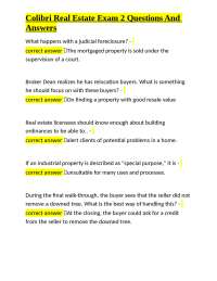 Colibri Real Estate Exam 2: Q&A Study Guide