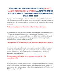 PMP CERTIFICATION EXAM 2025-2026|ACTUAL 200QUESTIONS AND ANSWERS|ALREADY GRADED A+|
