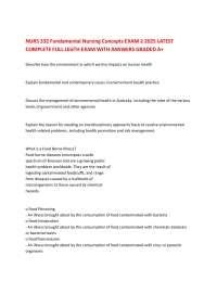 NURS 332 Fundamental Nursing Concepts EXAM 2 2025 LATEST COMPLETE FULL LEGTH EXAM WITH ANS