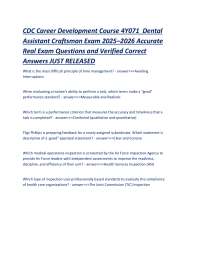CDC Career Development Course 4Y071  Dental Assistant Craftsman Exam 2025–2026 Accurate Re